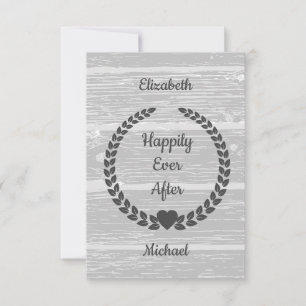 Rustic Wreath Wood Grey Happily Ever After Event Save The Date
