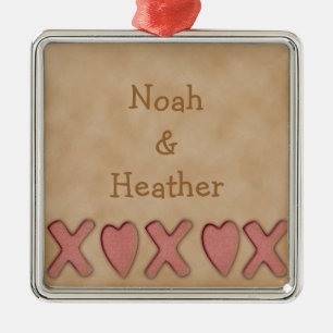 Rustic XOXO Metal Ornament