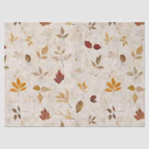 Rustic Yellow-Brown Leaves with Vintage Fall Vibes Tissue Paper