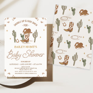 Rustic Yellow Gender Neutral Western Baby Shower  Invitation