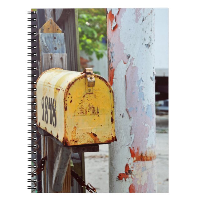Rustic Yellow Mailbox Notebook (Front)