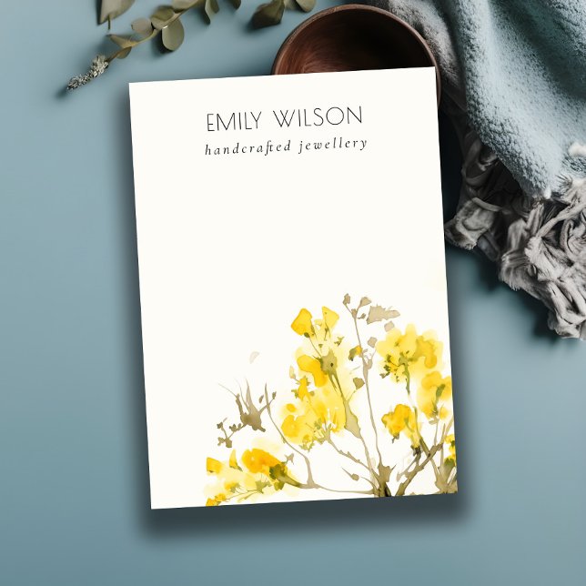 Rustic Yellow Wildflower Blank Jewellery Display Business Card (Creator Uploaded)