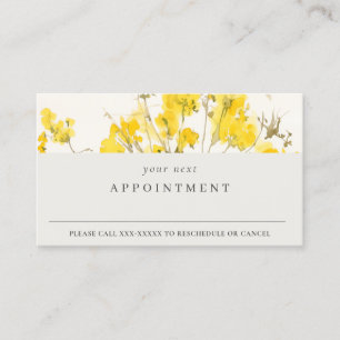 Rustic Yellow Wildflower Boho Floral Appointment Business Card
