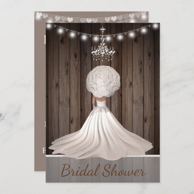 Rustic yet Elegant Bridal Shower Invitation (Front/Back)