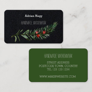 Rustic Yew tree branch business card