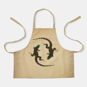 Rustic Yin Yang Lizards Apron