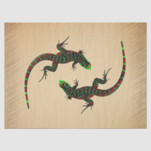Rustic Yin Yang Lizards   Tissue Paper