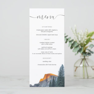 Rustic Yosemite Half Dome Sunset Wedding Menu