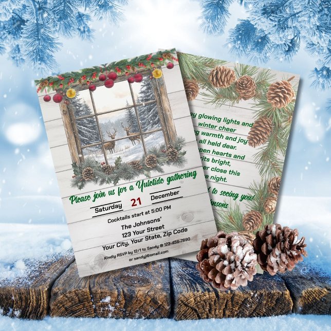 Rustic Yuletide Christmas Gathering Invitation (Creator Uploaded)