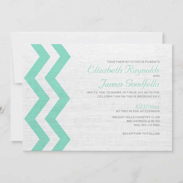 Rustic Zigzag Wedding Invitations (Front)