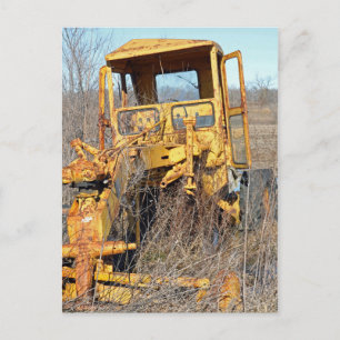 Rusting Backhoe Postcard