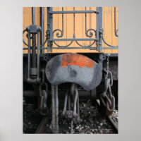 Rusting Buffer Old Steam Train Le Mastrou Poster