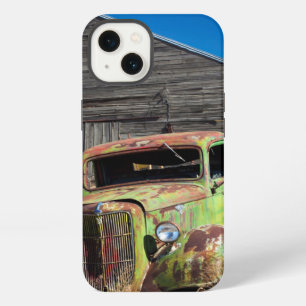 Rusting car in front of abandoned farm iPhone 13 case