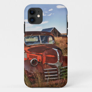Rusting orange Dodge truck with abandoned farm iPhone 11 Case
