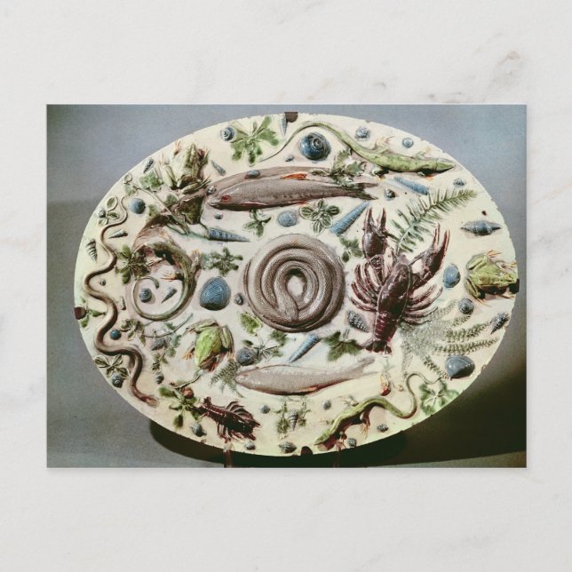 Rustique Figuline' dish with a white background Postcard (Front)