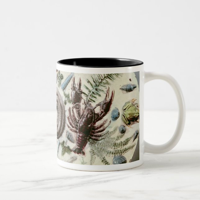 Rustique Figuline' dish with a white background Two-Tone Coffee Mug (Right)
