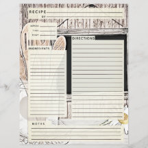 Rustlic Country Burlap Recipe Insert