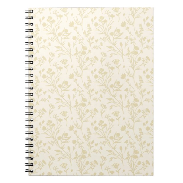 Rustling Blooms Golden Wheat - Neutral Notebook (Front)