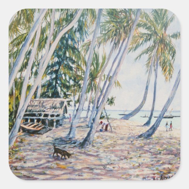 Rustling Palms Zanzibar 2002 Square Sticker (Front)