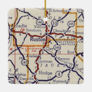 Ruston LA Ceramic Ornament
