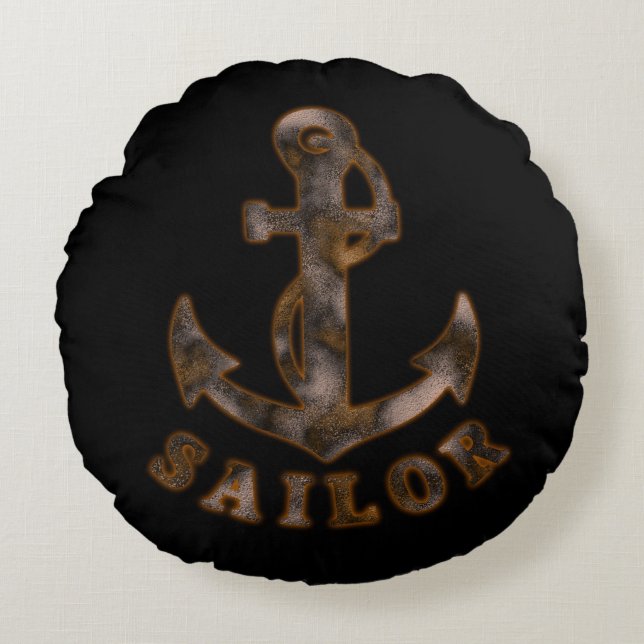 Rusty Anchor Round Cushion (Front)