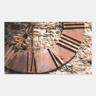 Rusty and Rustic Worn Time Rectangular Sticker