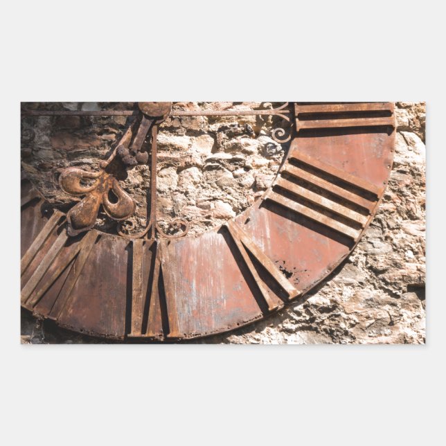 Rusty and Rustic Worn Time Rectangular Sticker (Front)