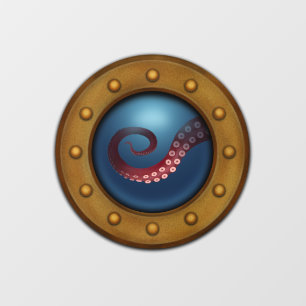 Rusty Antique Ship Porthole Deep Sea Octopus