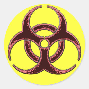 Rusty Bio Hazard Symbol Classic Round Sticker