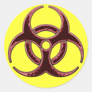Rusty Bio Hazard Symbol Classic Round Sticker
