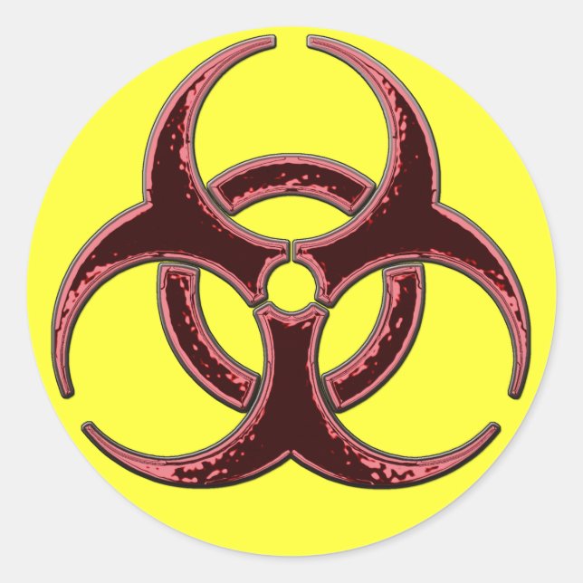 Rusty Bio Hazard Symbol Classic Round Sticker (Front)