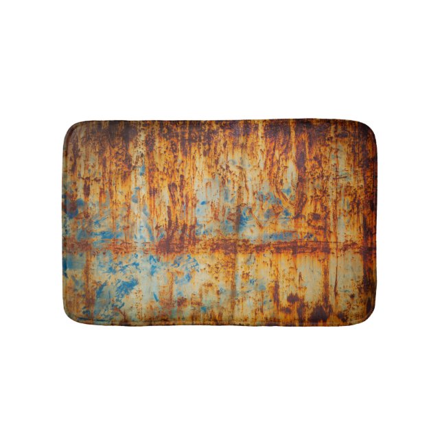 Rusty Blue Metal Texture Bath Mat (Front)