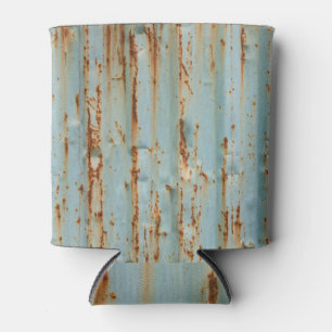 Rusty Blue Painted Metal Texture Can Cooler