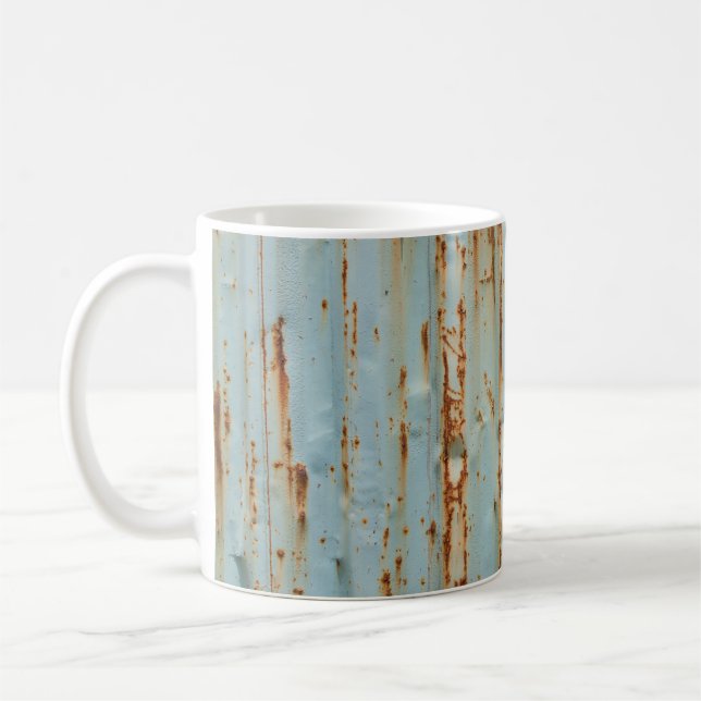 Rusty Blue Painted Metal Texture Coffee Mug (Left)