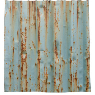 Rusty Blue Painted Metal Texture Shower Curtain
