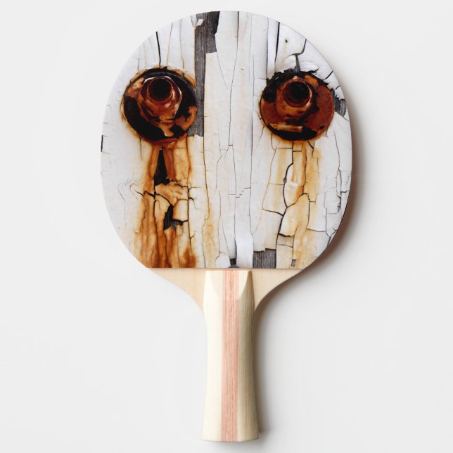 Rusty Bolts Nuts and Peeling Paint Ping Pong Paddle (Front)