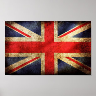 Rusty British Flag Poster