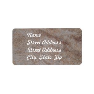 Rusty Brown Marble Address Sticker
