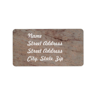 Rusty Brown Marble Address Sticker