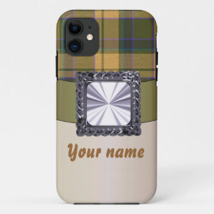Rusty brown tartan plaid iPhone 11 case
