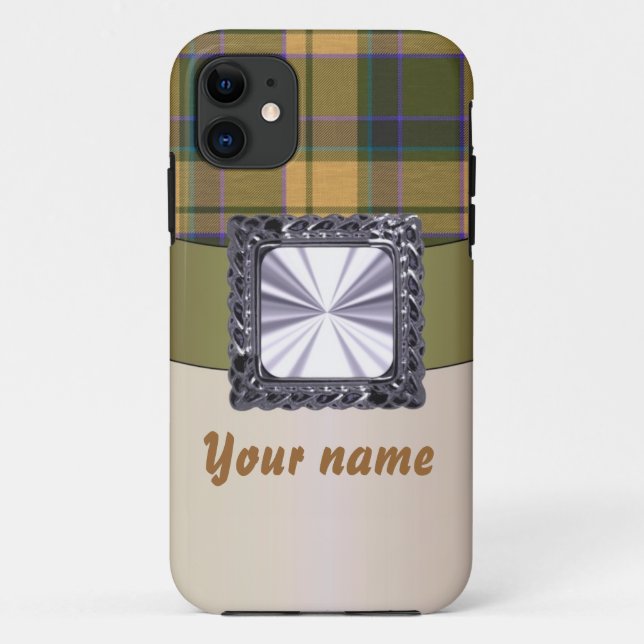 Rusty brown tartan plaid Case-Mate iPhone case (Back)