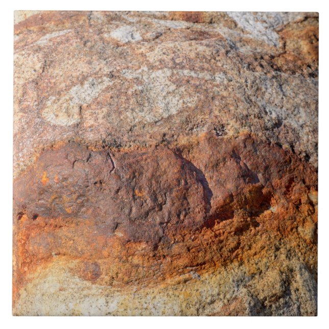 Rusty Bumpy Marbled Rock Photo Ceramic Tile (Front)