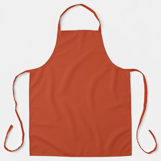 Rusty Burnt Pumpkin Solid Colour Apron (Front)