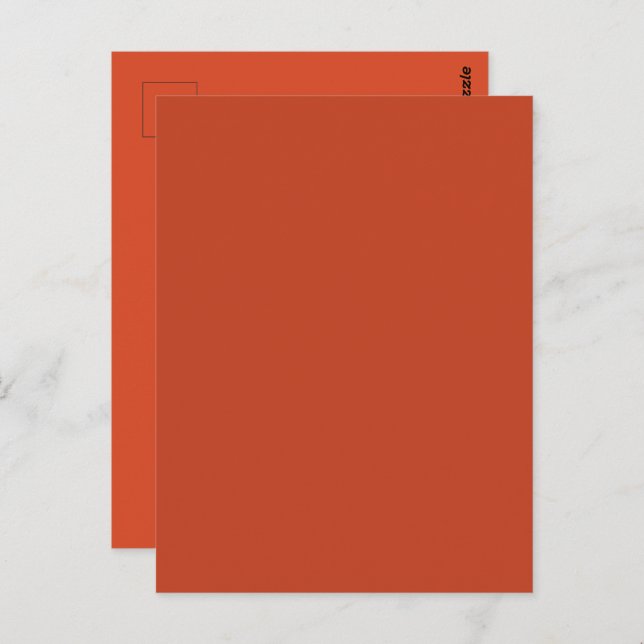 Rusty Burnt Pumpkin Solid Colour Postcard (Front/Back)