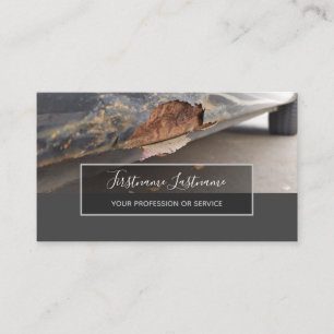 Rusty car experts and mechanics car repair shop business card