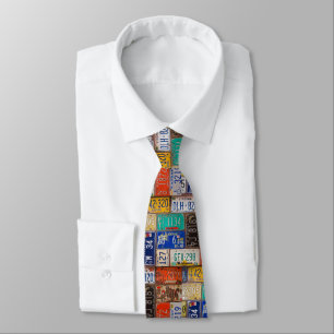 rusty car license plates tie
