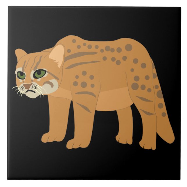 rusty cat ceramic tile (Front)