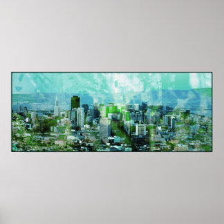 rusty city cyan poster