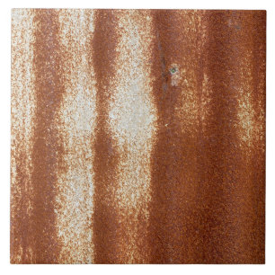 Rusty Corrugated Metal Industrial Sheet Iron Ceramic Tile