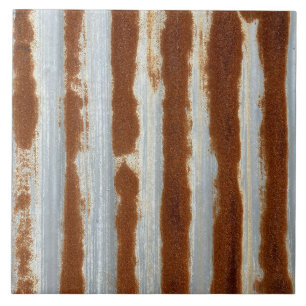 Rusty Corrugated Metal Industrial Sheet Iron Ceramic Tile